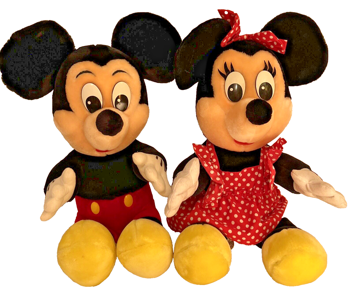 Vintage 1990s Mickey & Minnie Mouse Plush Soft Toys Disneyland