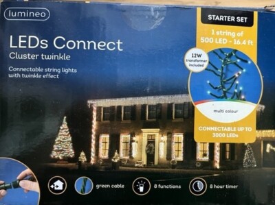 *NEW* Lumineo: LED Compact cluster twinkle Lights multi, 500 Lights, 16.4  