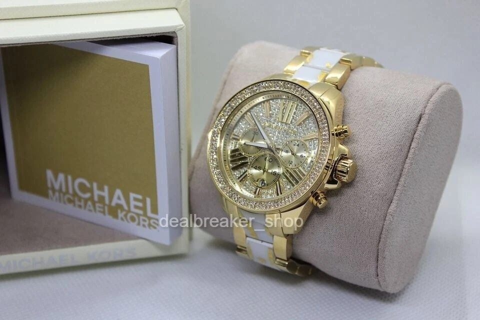 MICHAEL KORS MK6157 Wren Gold Tone Crystal Dial Chronograph Ladies Wrist Watch
