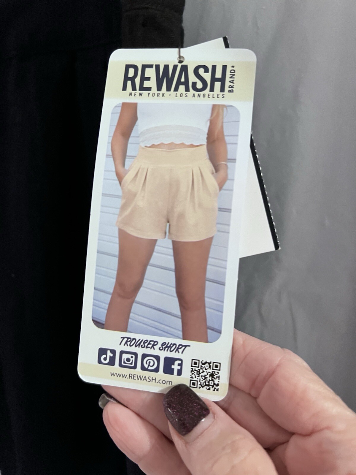 Rewash Black Linen Trouser Shorts Linen Blend  Sz M Beach Resort Vacation Cruise