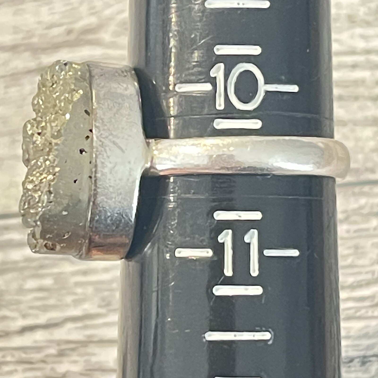 Sterling Silver Solid .925 Genuine Pyrite Ring Si… - image 8