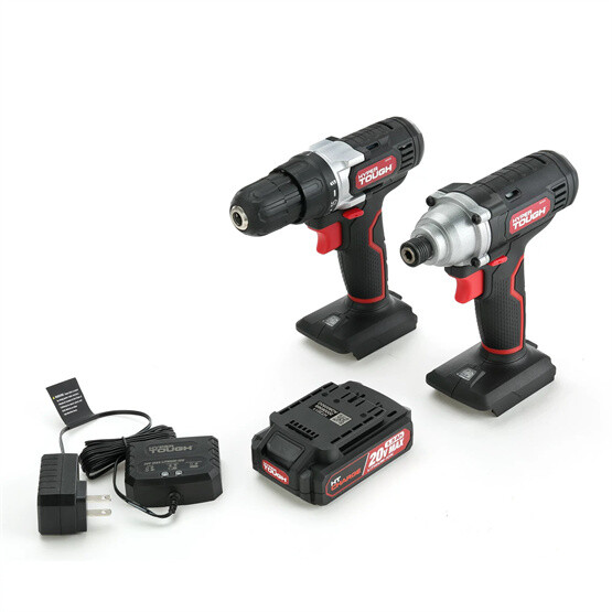 20V Max (2-Tool Set) 3/8 inch Cordless Drill & 1/4 inch Impa