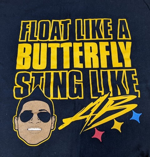 Pittsburgh Steelers Float Like A Butterfly Sting Like Antonio Brown Shirt Sz XL - Picture 2 of 6