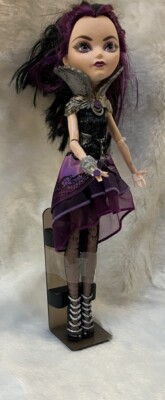 Ever After High - Raven Queen Doll. Unboxed. On Stand. Approx 12 Inches High.