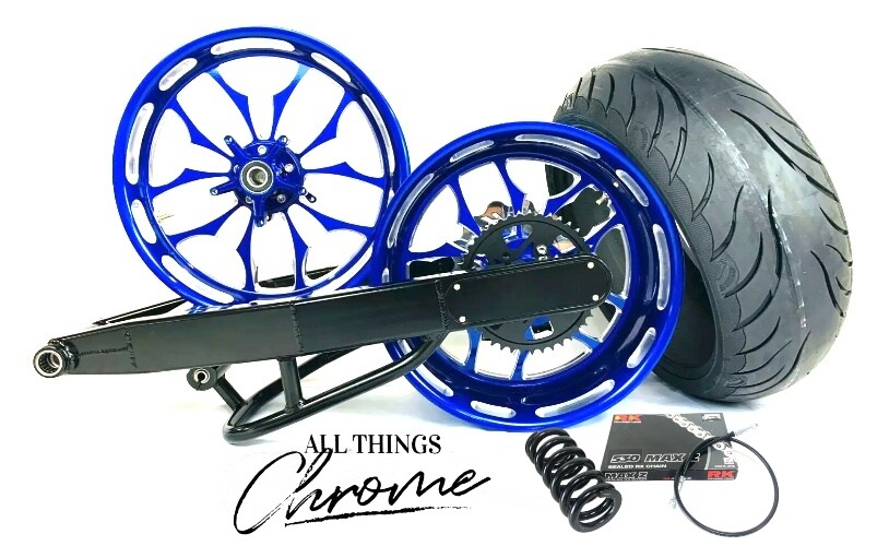 NINJA 300 FAT TIRE KIT ILLUSION ROYAL RECLUSE WHEELS 06-11