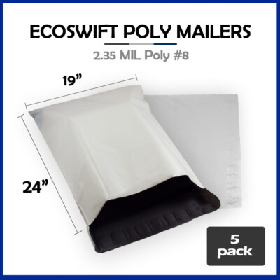 5 Buste Di Plastica 7,5x9,5 EcoSwift Poly Mailers Buste Postali - Foto 2