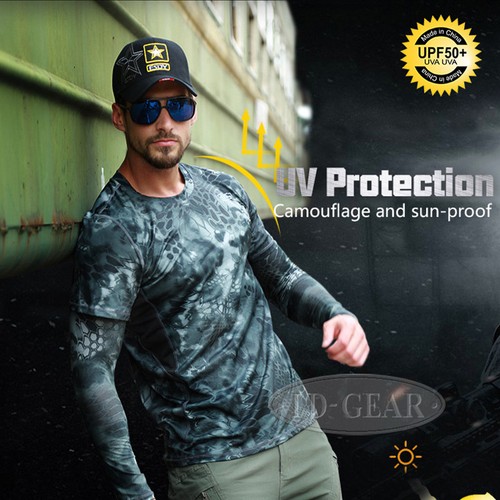IDOGEAR Tactical Shirt Short Sleeve Camo Gear Round Collar Anti-UV Perspiration - Picture 9 of 17