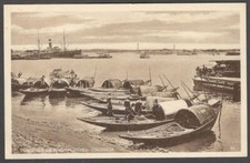 India postal vintage BOTES EN RÍO HOOGHLI, CALCUTTA