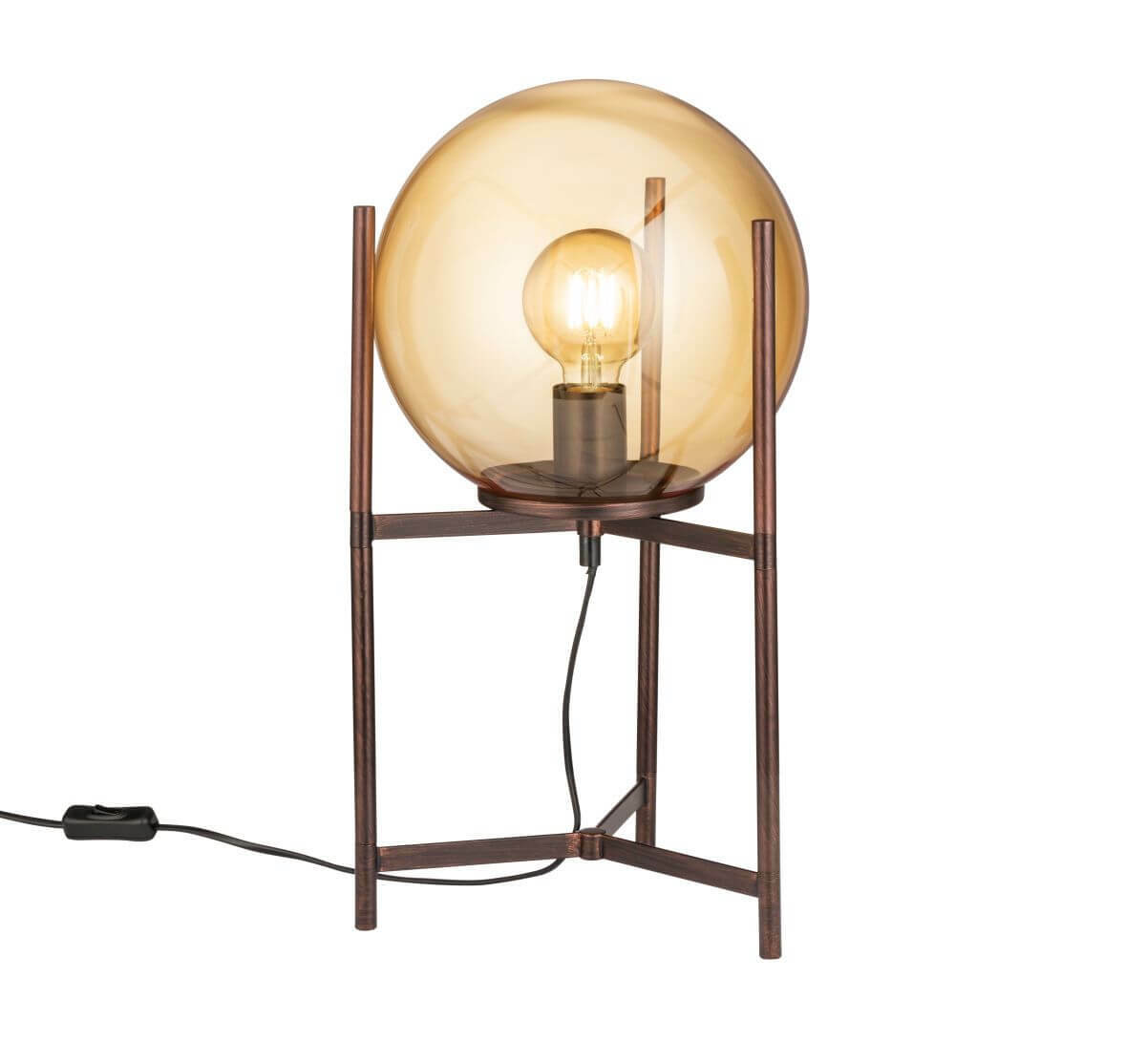 Wofi LED Tischleuchte Ronda, max 40W, E27, Antik Braun Wofi LED Tischleuchte Ronda, max 40W, E27, Antik Braun