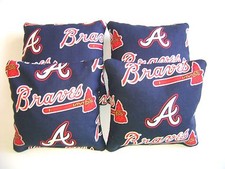 ATLANTA BRAVES CORNHOLE BEAN BAGS SET OF 4 TOP QUALITY TOSS GAME
