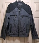 INC International Concepts Herren Jacke Größe L Large Schwarz Grau Full Zip 