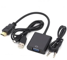 HDMI to VGA with Audio USB Cable Adapter 720P/1080i/1080P For PC TV Set-Top-Box