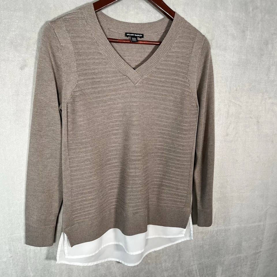 Suéter Hilary Radley En Capas Texturizado Manga Larga Oficina Minimalista Talla S/M Foto 2 de 4