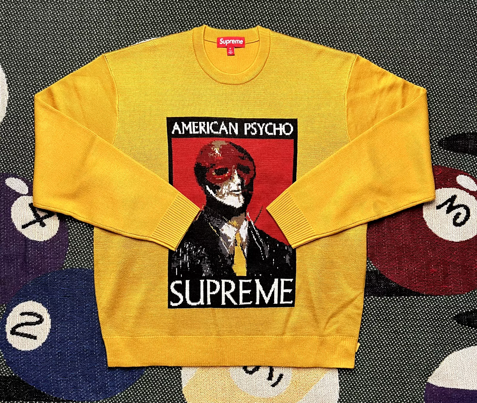 Pull jaune Supreme American Psycho taille M neuf