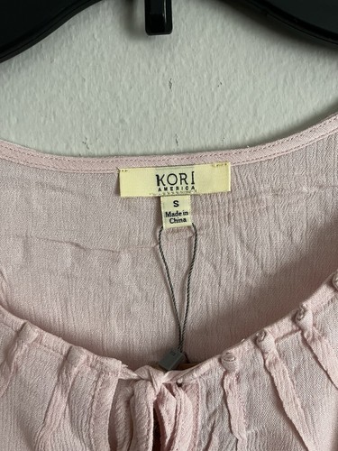 Top donna Kori America taglia small rosa garza orlo in pizzo - Foto 6 di 7