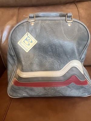Vintage Brunswick Whisper Bowling Bag Gray/Red Shoe Compartment Size 10 shoes