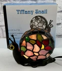 Vintage Snail Stained Glass Lamp 7” Tiffany Style Accent Quoizel Collection