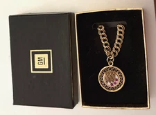 Vtg GM BUICK 10K EMBLEM SERVICE AWARD BRACELET; 3 Red Rubies; 15 Year Employee