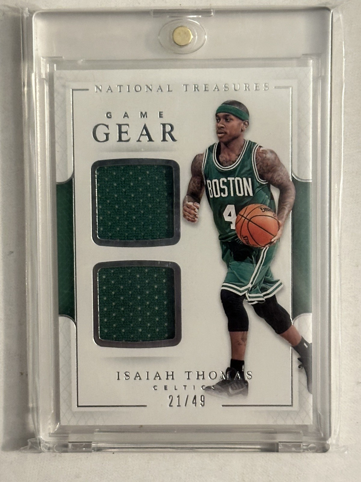 2016-17 Panini National Treasures Isaiah Thomas Game Gear Dual Jersey /49