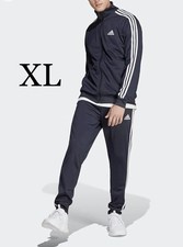New adidas Men's Primegreen 3-Stripes Track Suit Pants Jacket GK9658 Blue - XL