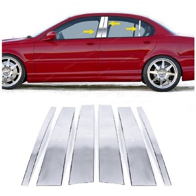 Chrom Tür Säulenverkleidung 4 Türer 6 Stück S.Stahl für Jaguar X-TYPE LIMOUSINE 2001-2009