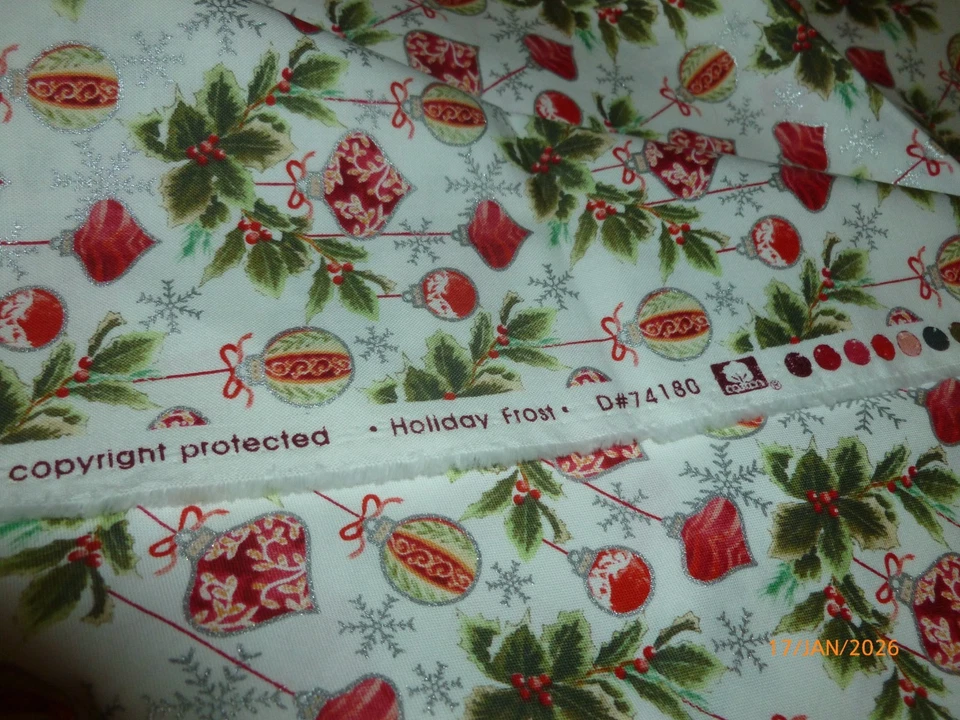 KAUFMAN Fabric HOLIDAY FROST 30"x34" REMNANT - Image 3 of 3