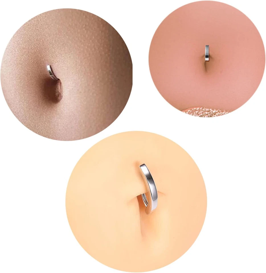 14G Clicker Ombligo Anillo Acero Inoxidable Ombligo Clicker Ombligo Piercin Foto 3 de 4