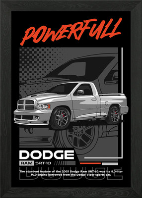 Dodge Ram SRT-10 Illustration gerahmtes Wandbild Poster Leinwanddruck Bild