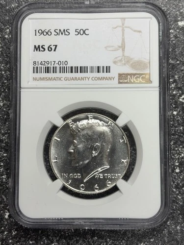 1966 SMS Kennedy Half Dollar certified MS 67 by NGC!