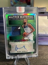 2024-25 Panini Obsidian Rudy Gobert Matrix Material Auto Green Game-Used Jersey 