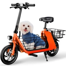 450W Electric Scooter with Seat for Pet Dog Cat Adult up to 20Miles 15.5MPH