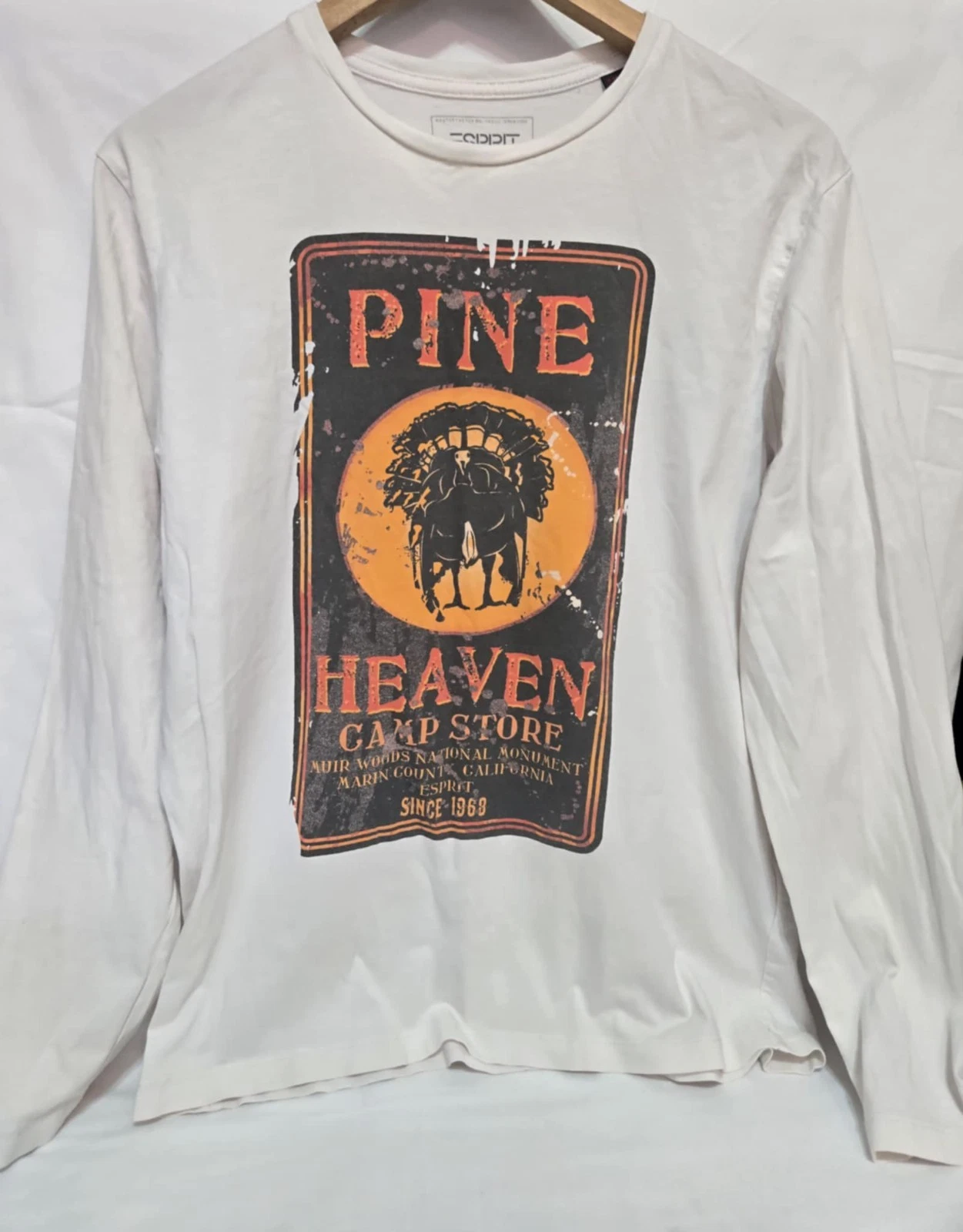 Esprit Pine Heaven Camp Store Long Sleeve T-Shirt Muir Woods Graphic Tee M