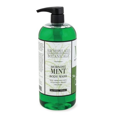 Archipelago Botanicals Morning Mint Body Wash, Moisturizing 33 Fl Oz 