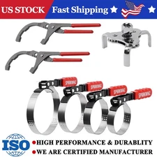 SPARKWHIZ 9" & 12" Adjustable Oil Filter Pliers & 4 Size Wrench Removal Tool Set
