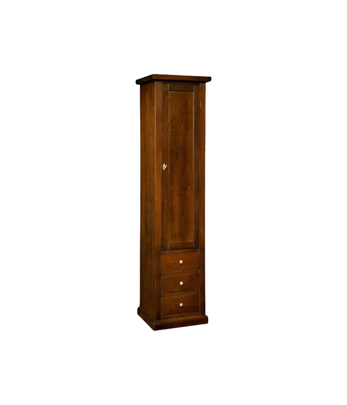 LIBRERIA COLONNA ARTE POVERA LEGNO 1 PORTA TINTA NOCE 45X41X187.