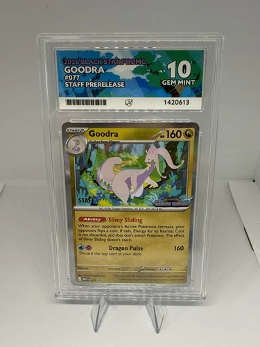 Pokémon Card TCG - Goodra MEP 077 - Chaos Rising STAFF Stamped Promo ACE 10 GEM