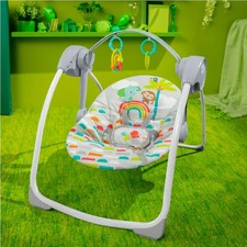 13069 Playful Paradise Portable Compact Baby Swing with Toys, Unis