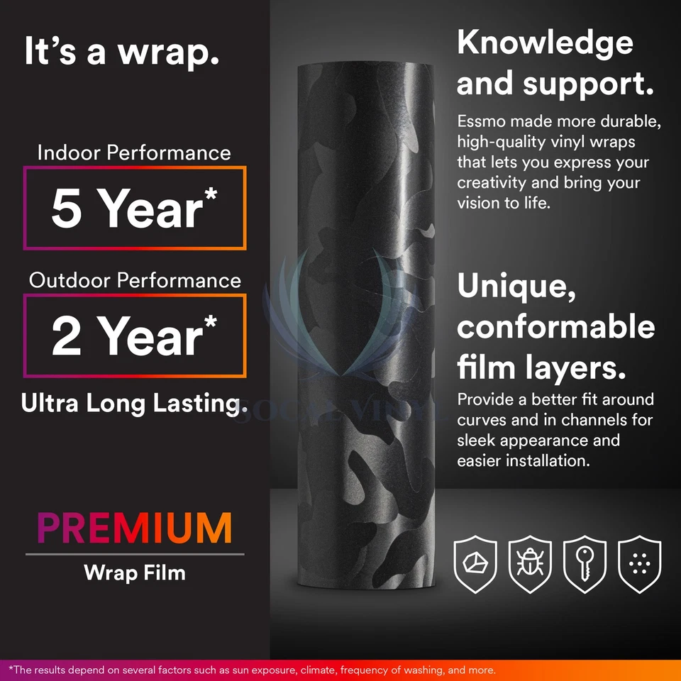 Sombra de camuflaje negro patrón de camuflaje para automóvil vinilo envoltura calcomanía pegatina hoja película Foto 4 de 4