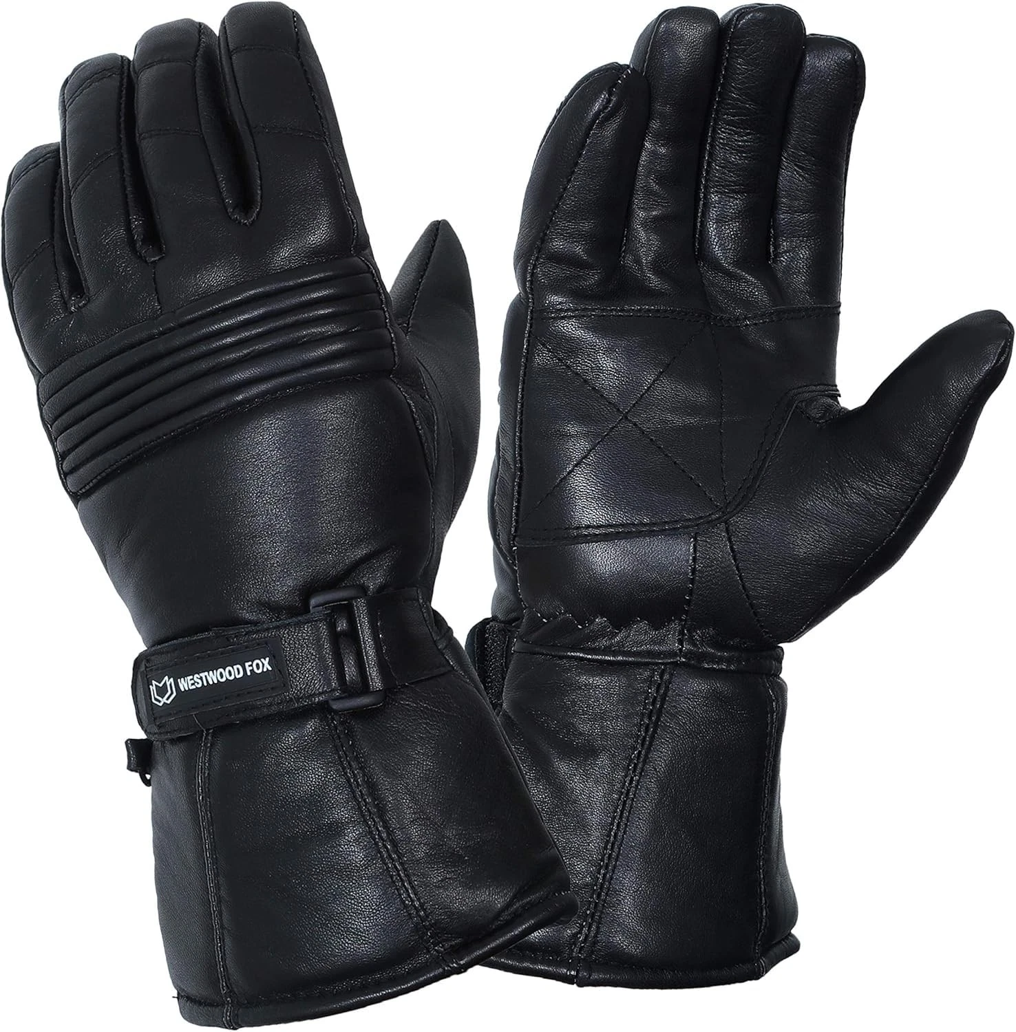 WESTWOOD FOX Thinsulate Thermal Motorbike Motorcycle Leather Gloves M, Black