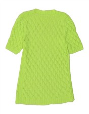 VINTAGE Womens Short Sleeves Jumper Dress UK 12 Medium Green AB06