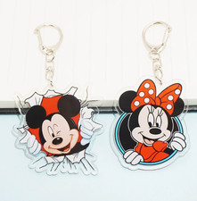 Lot 10 pcs cartoon Mickey minnie Acrylic Pendant Keychain Jewelry Accessories