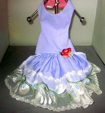 New handmade dog dress small harness pet puppy outfit Lavender Free Shipment