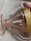 Pink Depression Glass Creamer And Sugar With Gold Trim nice set — photo 7