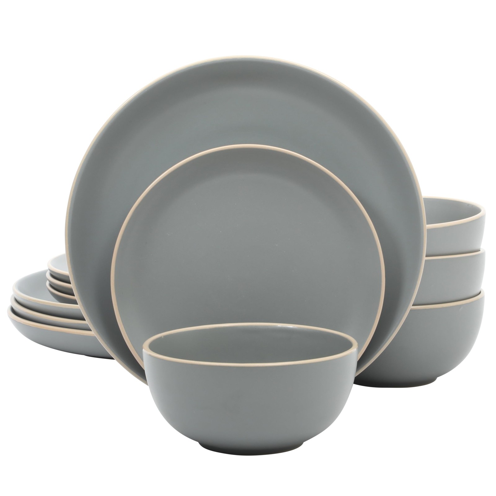Soft Gray Service For 4