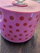 VINTAGE DISK-GO CASE LOT RETRO RECORDS HOLDER 45 RPM VINYL MUSIC Pink Polka dot