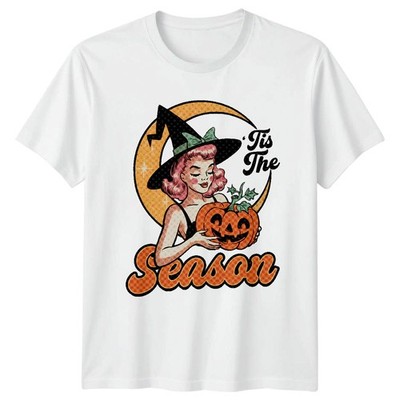 Tis The Season Halloween Feiertage Hexe Kürbis Herren T-Shirt Damen Tee Grafik