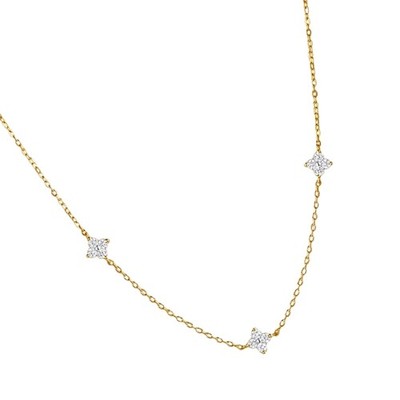 14K Gold Plated Brass Charm Pendant Chain Necklace Jewelry for Women Gift