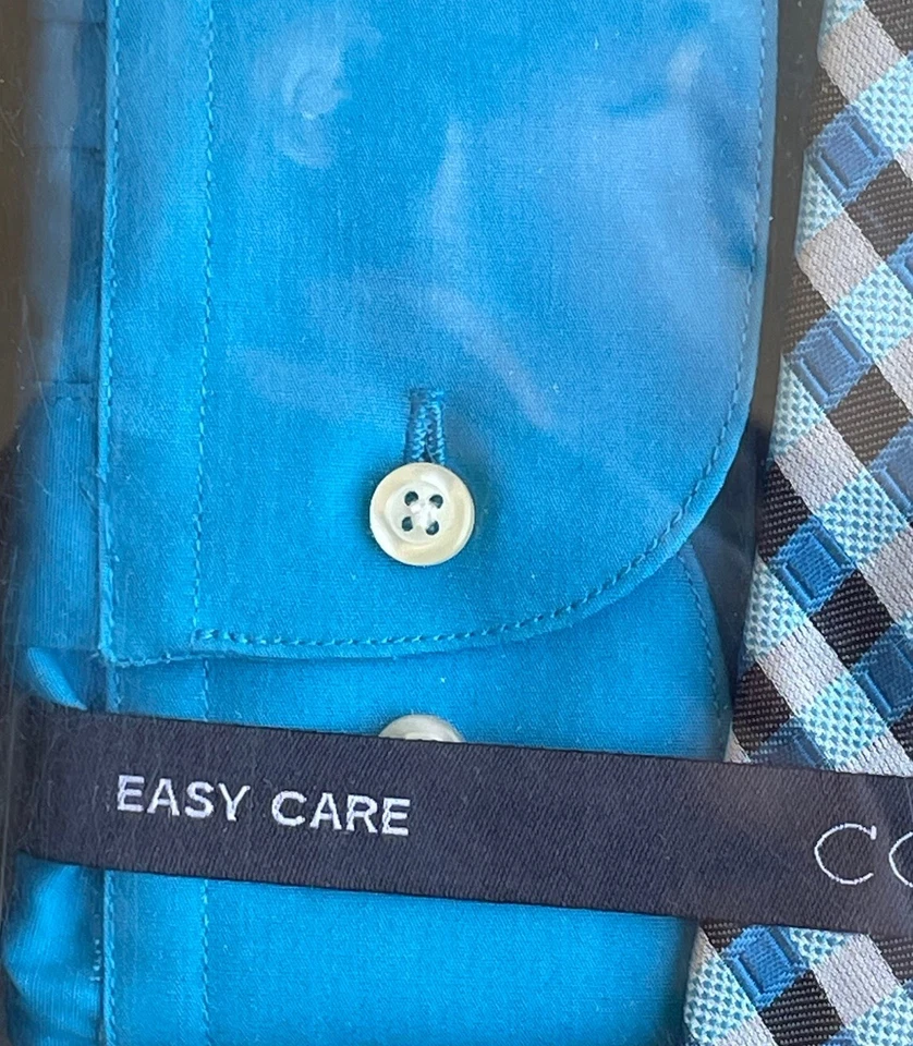 New Men's Cotton Blend Dress Shirt with Tie Large 16-16.5  Size 32-33 Foto 4 de 4