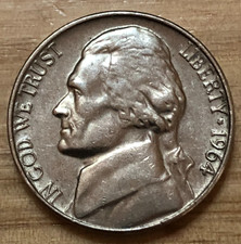 1964 USA Nickel Five Cent No Mintmark  YFP6/19