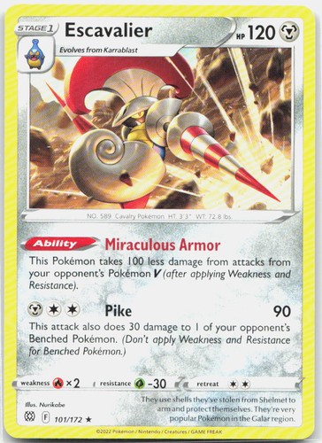 Escavalier 101/172 Rare Brilliant Stars Pokemon Near Mint